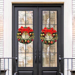Christmas Wreath Indoor Outdoor Christmas Decorations with Mixed Pine Garland Red Golden Berries