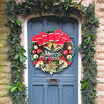 Christmas Wreath Indoor Outdoor Christmas Decorations with Mixed Pine Garland Red Golden Berries