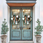 Christmas Wreath Indoor Outdoor Christmas Decorations with Mixed Pine Garland Red Golden Berries