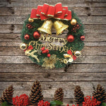 Christmas Wreath Indoor Outdoor Christmas Decorations with Mixed Pine Garland Red Golden Berries