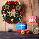 Christmas Wreath Indoor Outdoor Christmas Decorations with Mixed Pine Garland Red Golden Berries
