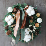 Christmas Wreath Indoor Outdoor Christmas Decorations with Mixed Pine Garland Red Golden Berries