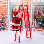 Santa Claus Climb Ladder Christmas Decoration with Music for Indoor Outdoor Oranment