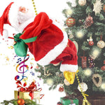 Christmas Decorations Funny Santa Claus Climbing The Rope with Music Up and Down