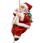 Christmas Decorations Funny Santa Claus Climbing The Rope with Music Up and Down
