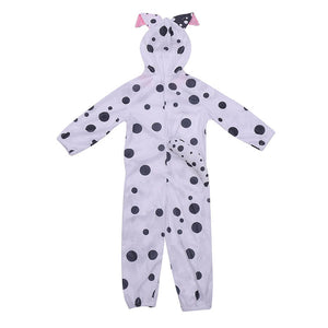 Kids Spotted Puppy Dog Jumpsuit with Hood Best Boys Girls Halloween Costume