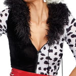 101 Dalmatians Costume Halloween DeVille Cosplay Dress for Women