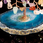 Natural Crystal Lucky Tree for Home Decor Gemstone Tree & Onyx Pendant Reiki Money Tree