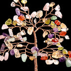 Natural Crystal Lucky Tree for Home Decor Gemstone Tree & Onyx Pendant Reiki Money Tree