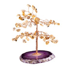 Natural Crystal Lucky Tree for Home Decor Gemstone Tree & Onyx Pendant Reiki Money Tree