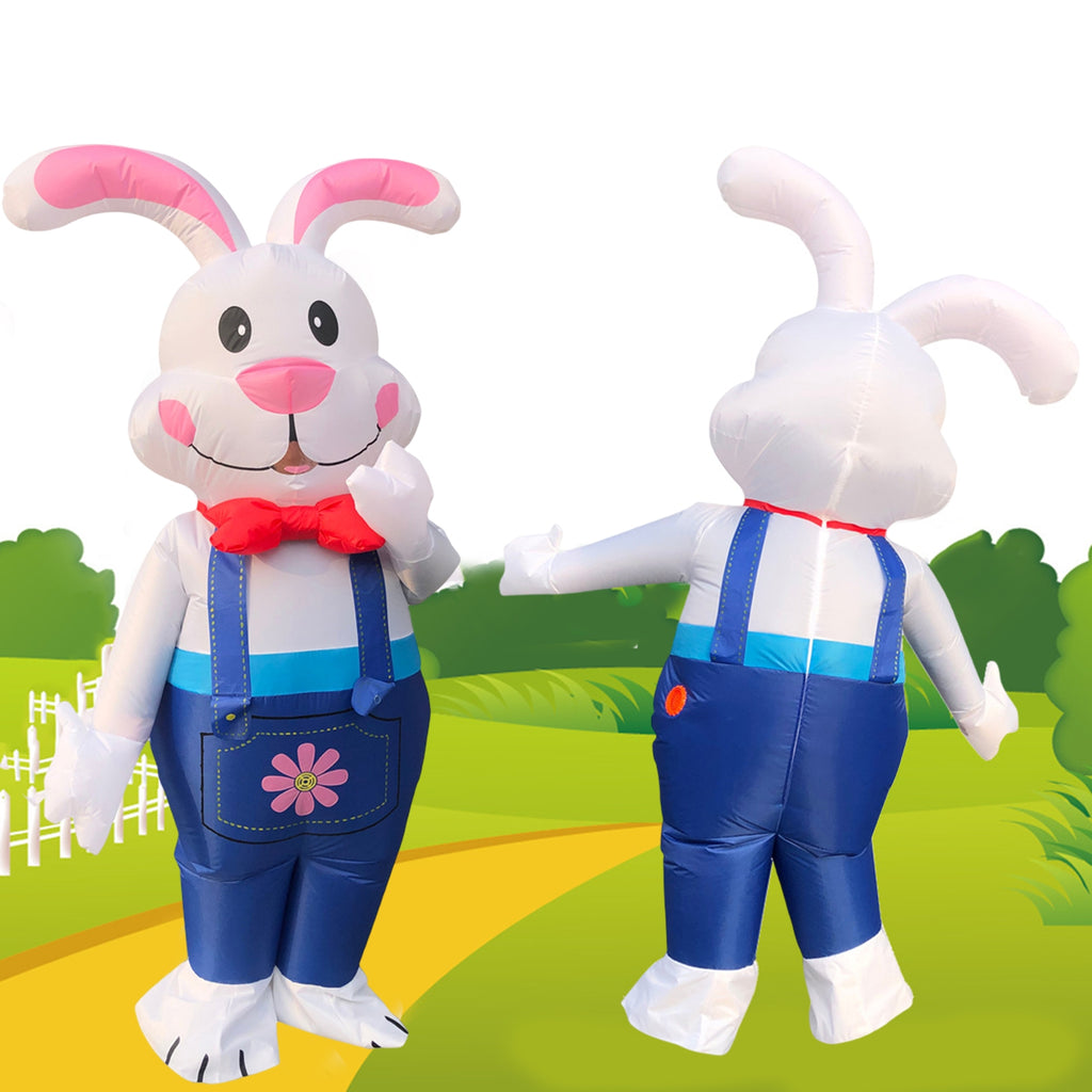 Adult Inflatable Bunny Costume Easter Blow Up Rabbit Costume Fancy Event Costume for Easter Party Cosplay Costume for for Man Women