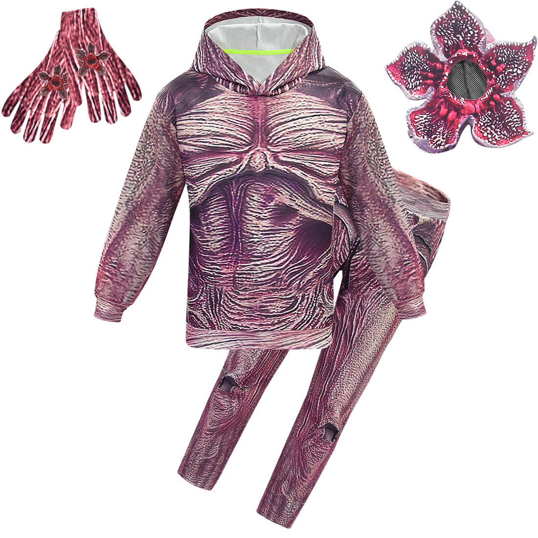 Kids Demogorgon Costume Hoodie Pants Halloween Cosplay Full Set – Sun Baby