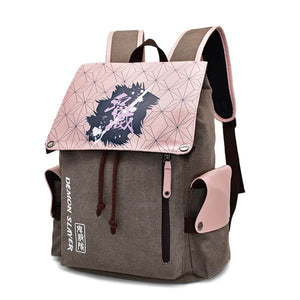 High Quality Tanjiro Canvas Backpack Nezuko Zenitsu Giyu Schoolbag Laptops Back Pack Large Capacity Travel Bag