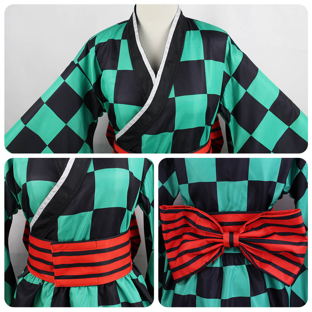 Adult Tanjiro Cosplay Full Set Zenitsu Rengoku Kyoujurou Kimono Suit Halloween Costume