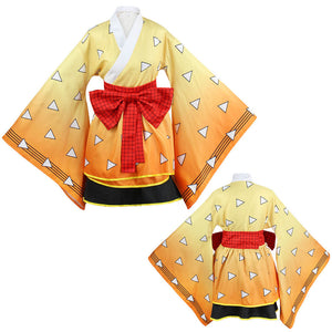 Adult Tanjiro Cosplay Full Set Zenitsu Rengoku Kyoujurou Kimono Suit Halloween Costume