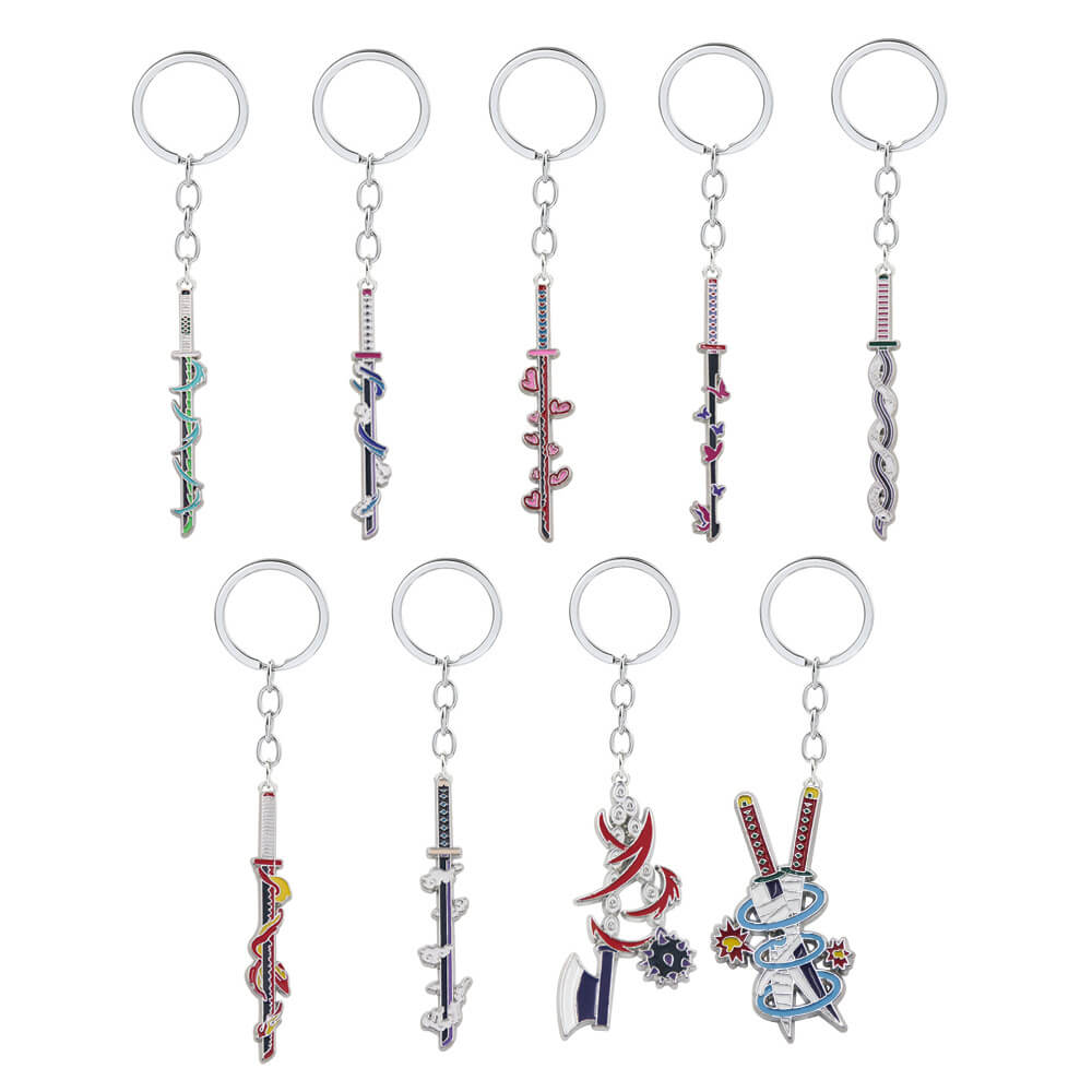 Tanjiro Sword Keychain Kyojuro Mini Katana Zenitsu Cosplay Pendant Hashibira Cosplay Props Gifts for Fans