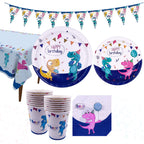 Dinosaur Birthday Party Tableware Set Disposable Dinner Dessert Plates Napkins Tablecloth and Cups