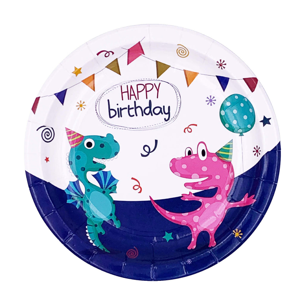 Dinosaur Birthday Party Tableware Set Disposable Dinner Dessert Plates Napkins Tablecloth and Cups