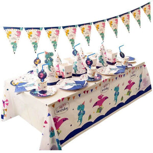 Dinosaur Birthday Party Tableware Set Disposable Dinner Dessert Plates Napkins Tablecloth and Cups