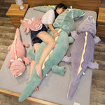 Giant 2-in-1 Alligator/Dinosaur Plush Toy Animal Stuffed Pillow Cute Soft Cartoon Dino Doll Toy