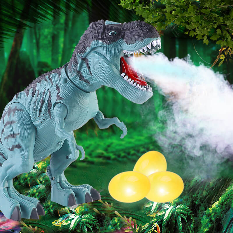 18in Dinosaur Toy Walking Spray Lay Eggs T-Rex With Light and Sound