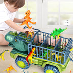 Kids Dinosaur Transport Car Carrier Truck with 3 Dino Toys Friction Powered Dinosaur Set for Boys Girls