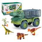 Kids Dinosaur Transport Car Carrier Truck with 3 Dino Toys Friction Powered Dinosaur Set for Boys Girls