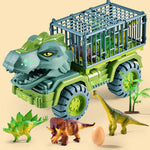 Kids Dinosaur Transport Car Carrier Truck with 3 Dino Toys Friction Powered Dinosaur Set for Boys Girls