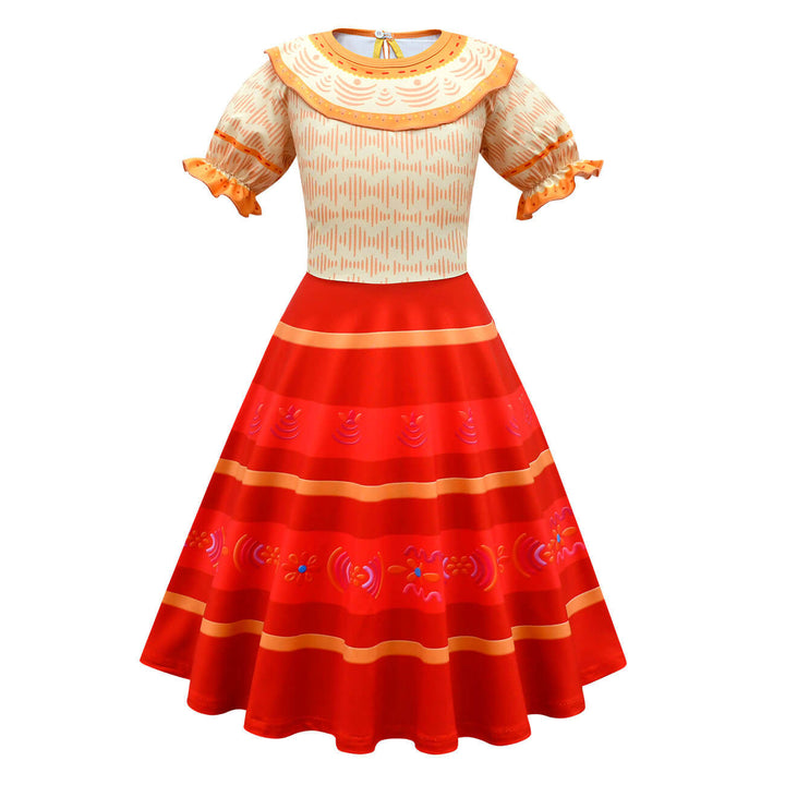 Kids Mirabel Dress Familia Madrigal Cosplay Dresses Halloween Party Dress Up Costume