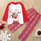 Family Christmas Pajamas Red Matching Sleepwear Holiday Pjs Set for Kids Adults