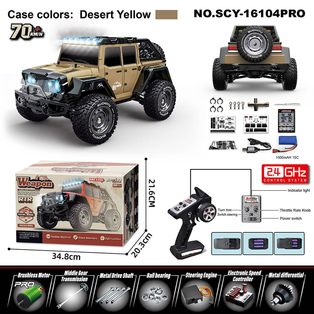 Fast RC Car 70+KM/H All Terrains Hobby Off-Road Trucks Brushless 4X4 Remote Control Racing Vehicle