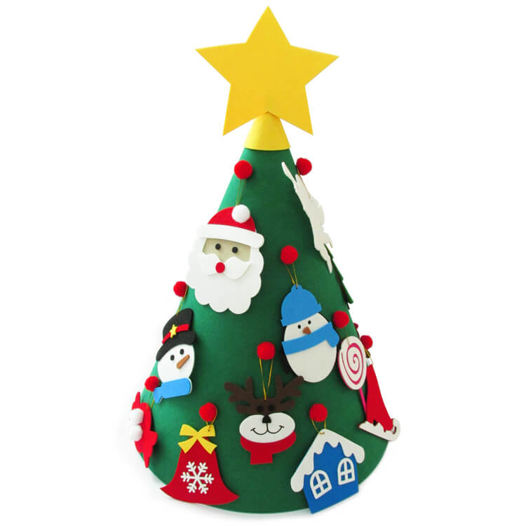 Felt Christmas Tree DIY Christmas Ornaments Door Wall Hanging Decorations 2022