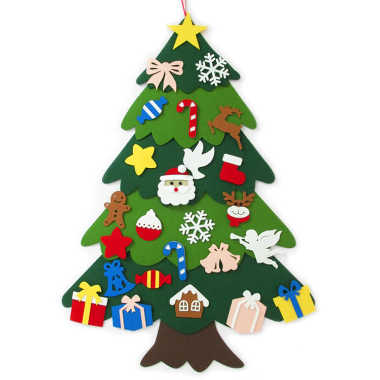 Felt Christmas Tree DIY Christmas Ornaments Door Wall Hanging Decorations 2022