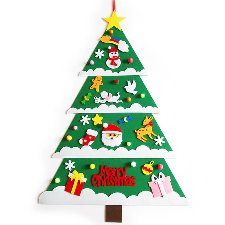 Felt Christmas Tree DIY Christmas Ornaments Door Wall Hanging Decorations 2022