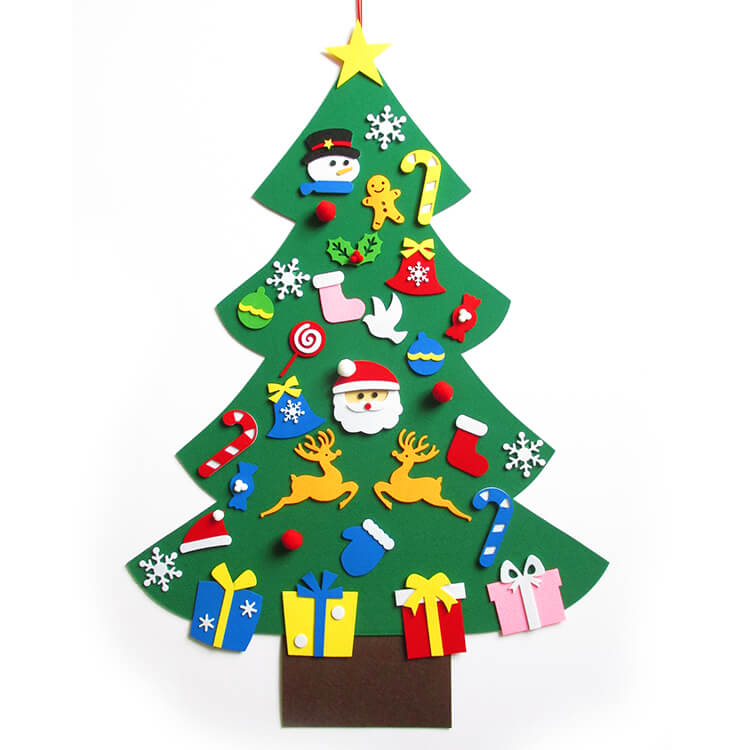 Felt Christmas Tree DIY Christmas Ornaments Door Wall Hanging Decorations 2022
