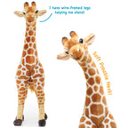 55inch/140cm Giraffe Plush Toys Giant Lifelike Animal Cute Soft Stuffed Dolls for Kids Adult Gift