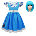 Girls Zombies Costume Kids A-Li Dress Gloves Wig Full Set Alien Cosplay Outfit for Hallween