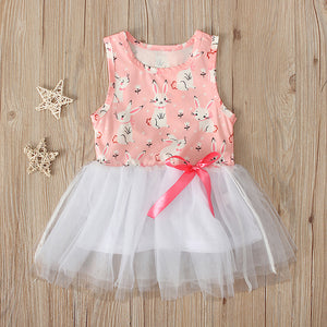 Girls Bunny Outfit Easter Rabbit Tutu Dress 4pcs Set Kids Fancy Easter Outfit with Accessories for Kids