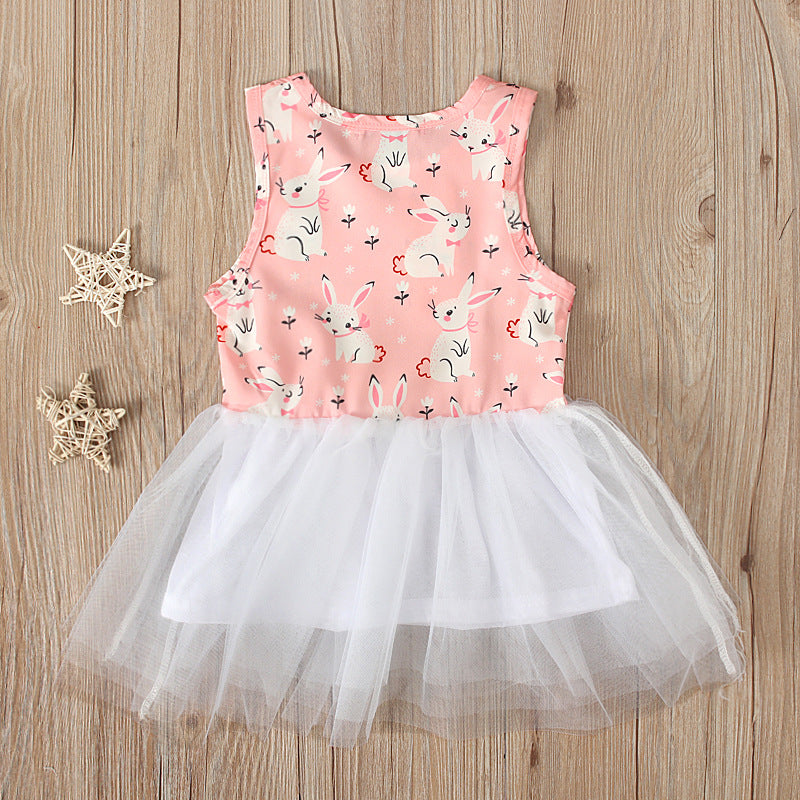 Girls Bunny Outfit Easter Rabbit Tutu Dress 4pcs Set Kids Fancy Easter Outfit with Accessories for Kids