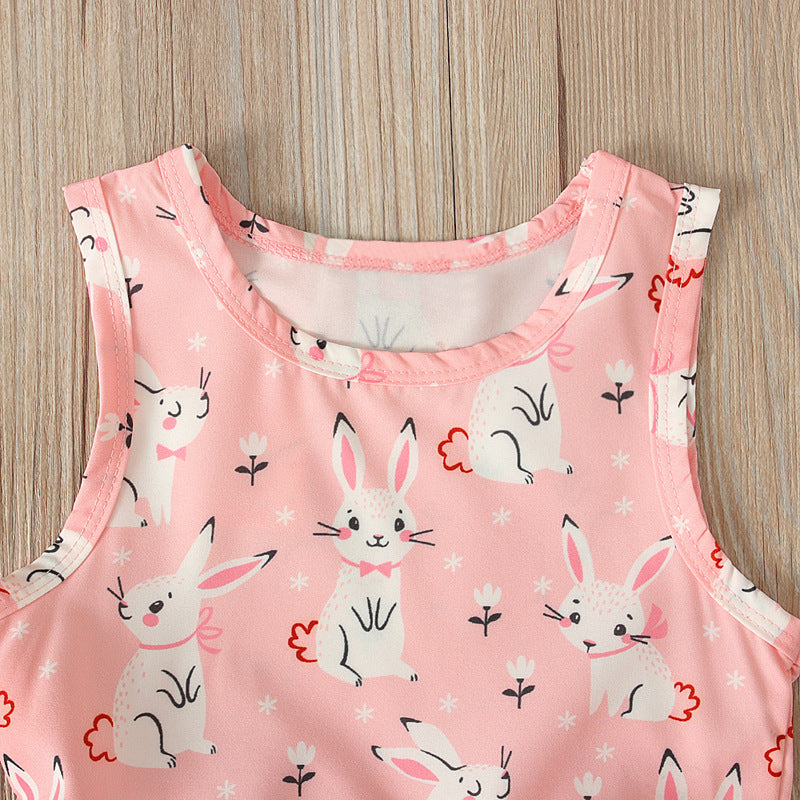 Girls Bunny Outfit Easter Rabbit Tutu Dress 4pcs Set Kids Fancy Easter Outfit with Accessories for Kids