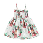 Baby Girl Easter Dress Bunny Floral Print Tutu Party Dresses Sling Bunny Sundress