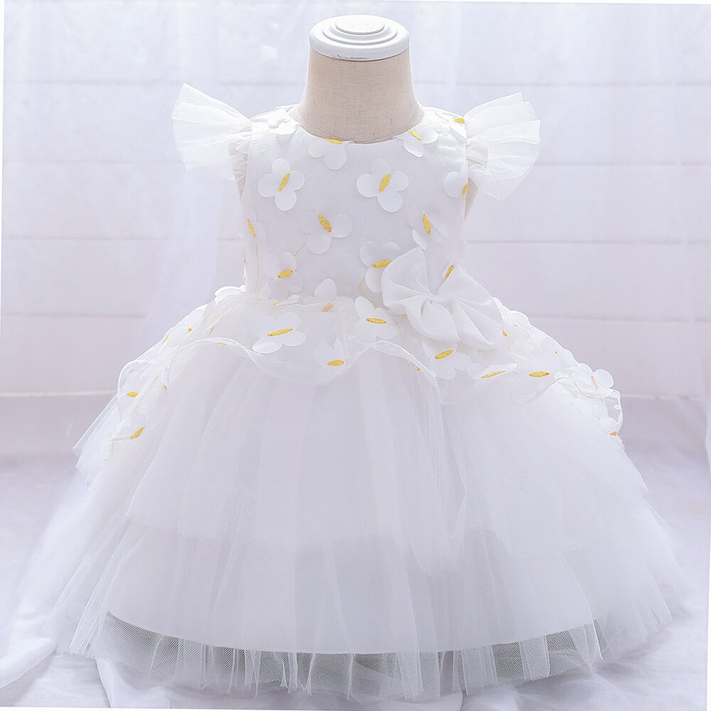 Infant Baby Girl Flower Dress Evening Party Pageant Formal Gown 3M-5Y