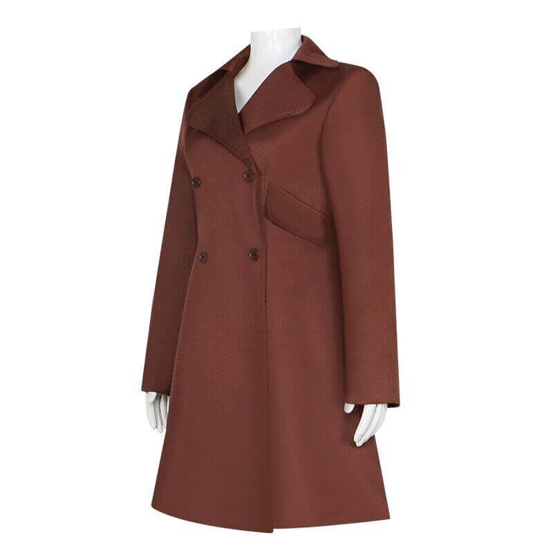 AI Doll Cosplay Costume Brown Coat Double Breasted Robots Uniform for Kids Adult