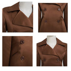 AI Doll Cosplay Costume Brown Coat Double Breasted Robots Uniform for Kids Adult