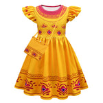 Little Girls Mira Yellow Dress w/ Bag Kids Halloween Costume