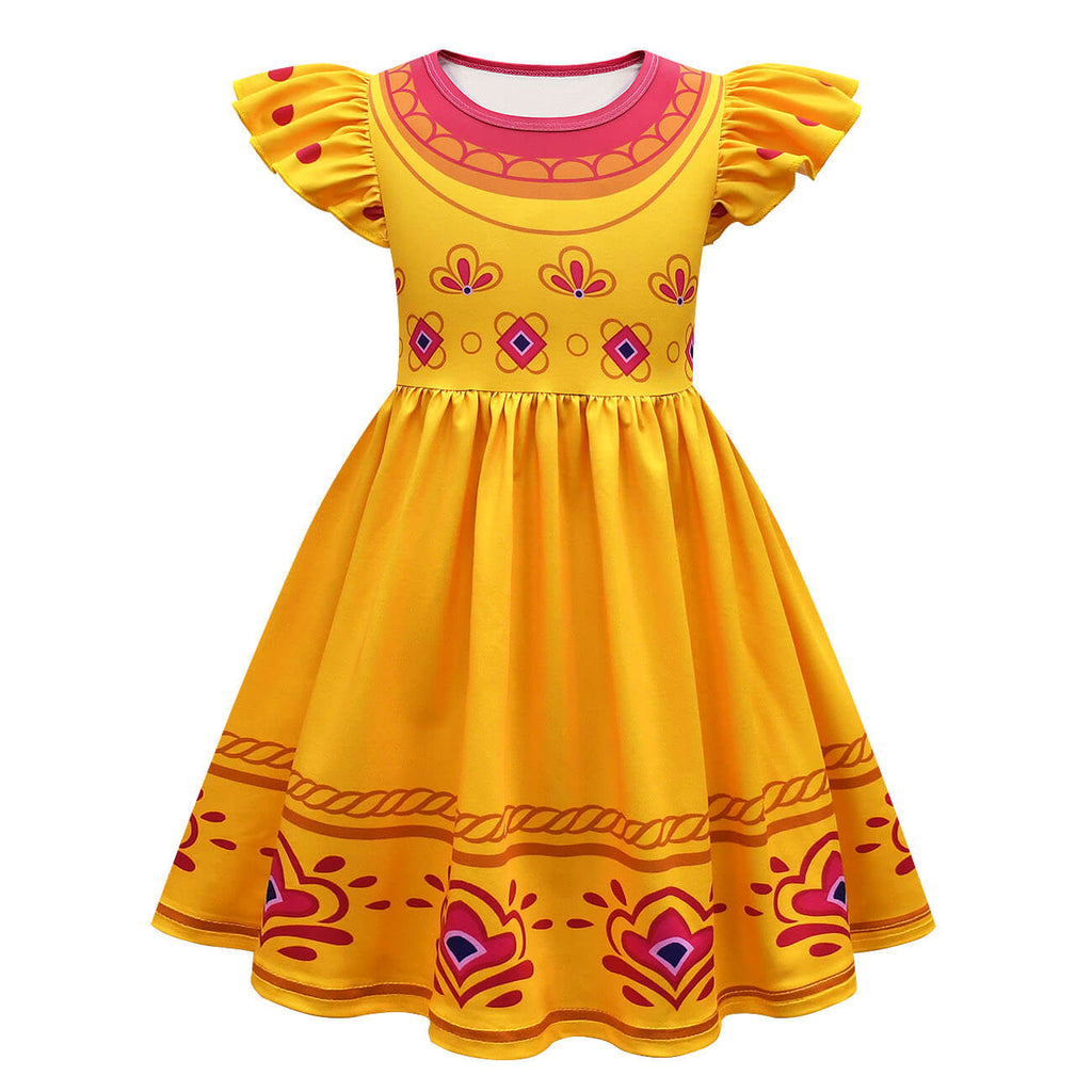 Little Girls Princess Yellow Dress w/ Bag Kids Halloween Costume