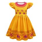 Little Girls Princess Yellow Dress w/ Bag Kids Halloween Costume