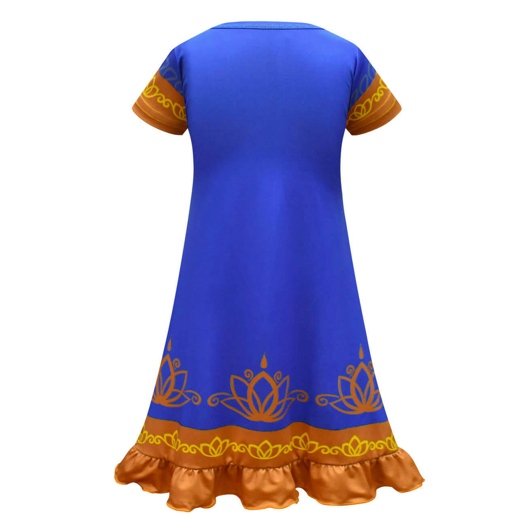 Little Girls Princess Cosplay Dress w/ Bag Kids Halloween Costume Party Dress Up