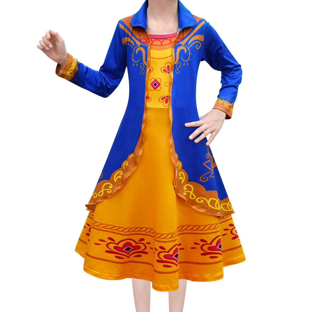 Princess Cosplay Dress with Bag Halloween Costume Party Dress Up Outfit Set