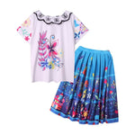 Kids Cosplay Costume Girls Magical Mardrigal T-shirt and Skirt Full Set